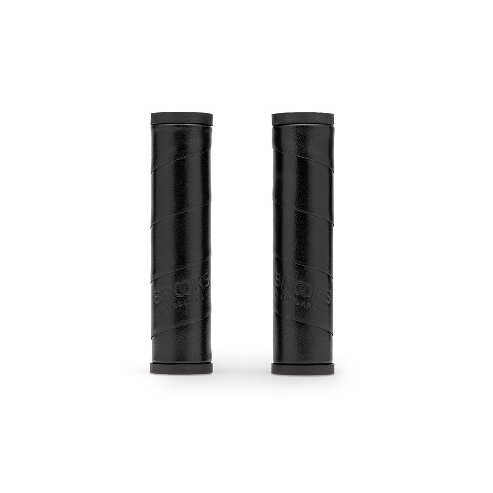 Black Willow Leather Grips for flat handlebars | Brooks England
