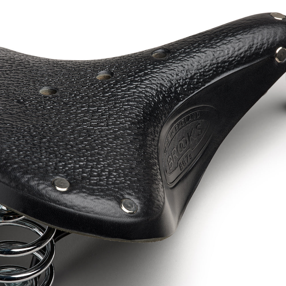 B67 Short: Black Leather Bike Saddle | Brooks England