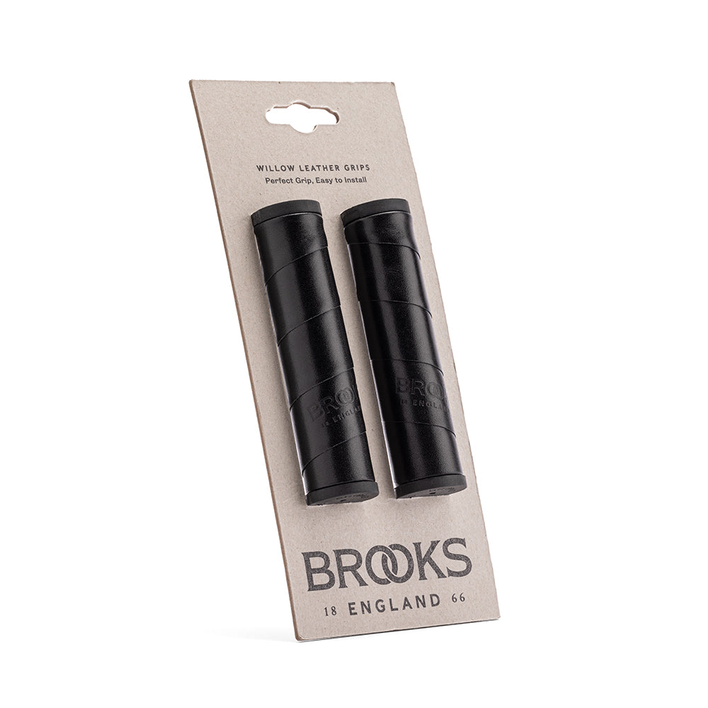 BROOKS(ブルックス) LEATHER GRIPS Black Willow Leather Grips for flat handlebars | Brooks England