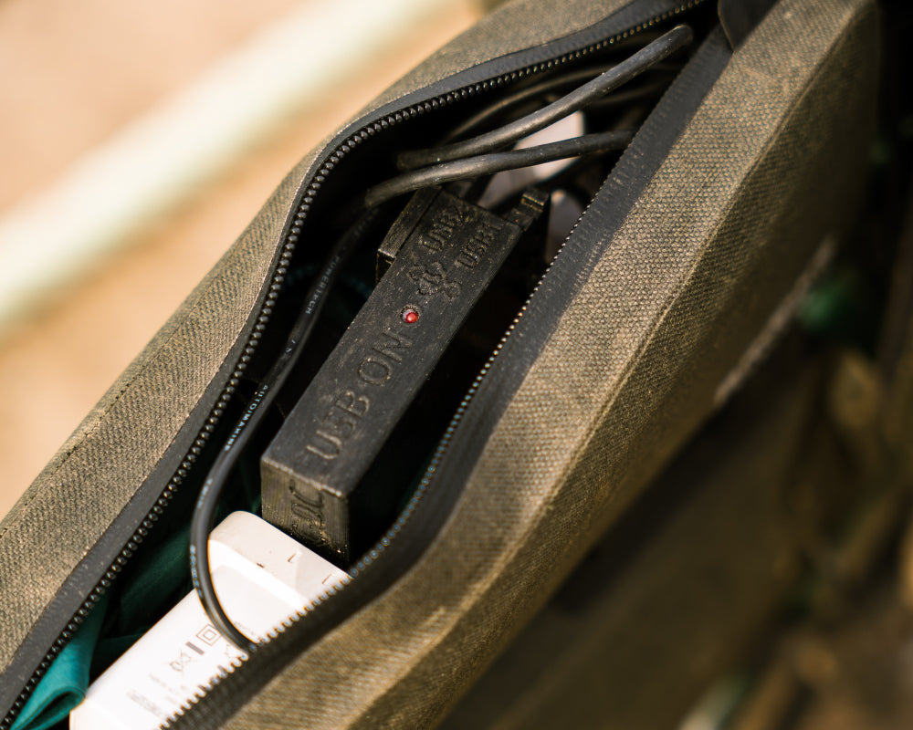 Scape Handlebar Compact Bag: Mud Green Bike handlebar bag |Brooks