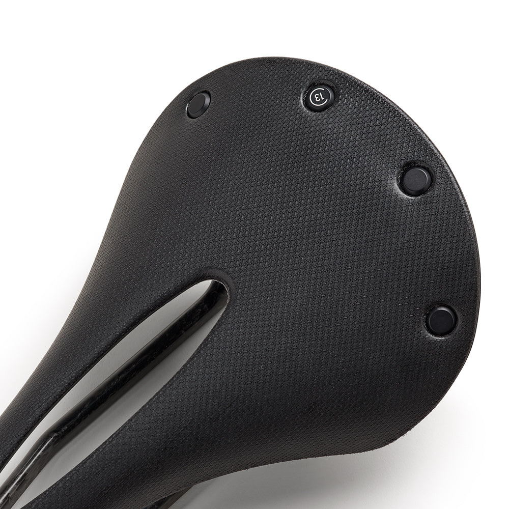 C13 Carved: Black Cambium Racing saddle with hole | Brooks England