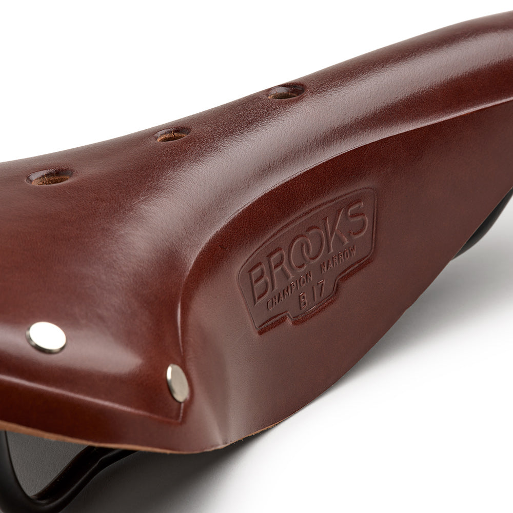 B17 Narrow Leather Bike Saddle: Braunes sportliches Tourensattel