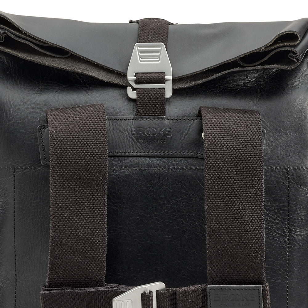 Black Leather commuter backpack |Brooks England