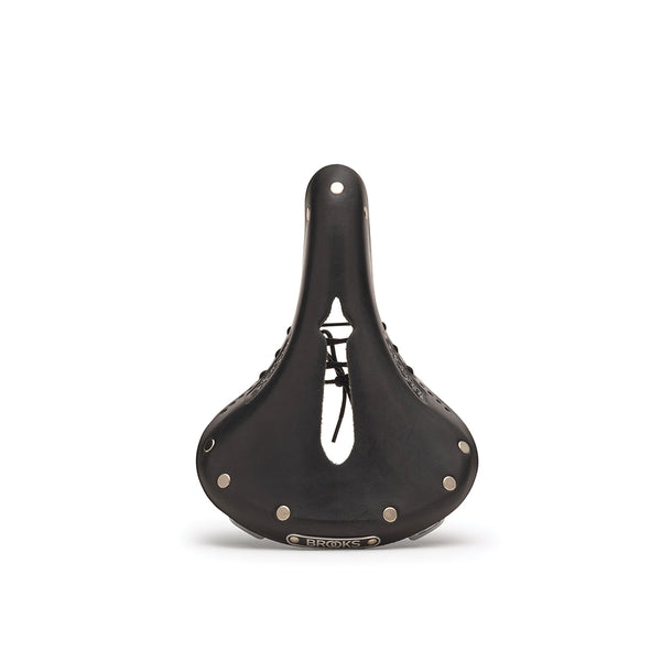 B17 Carved Short Leather Saddlein Black for Women | Brooks England