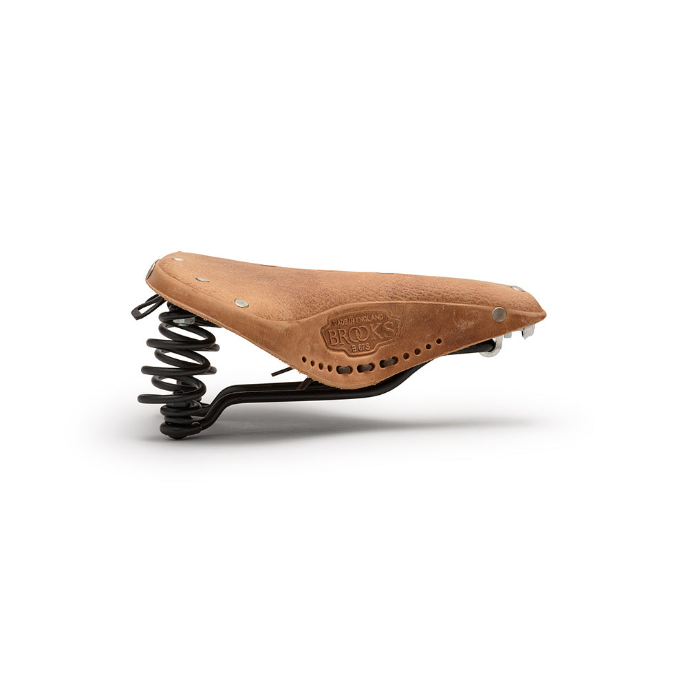 B67 Softened Short: Dark Tan Leather Bike Saddle | Brooks England