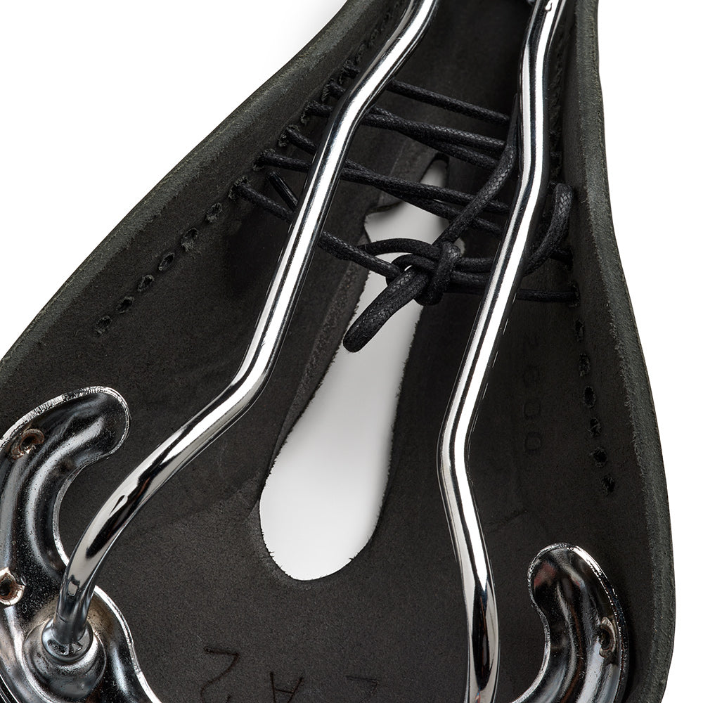 B17 Narrow Carved Leather Saddle: Black Slim Relief Seat | Brooks