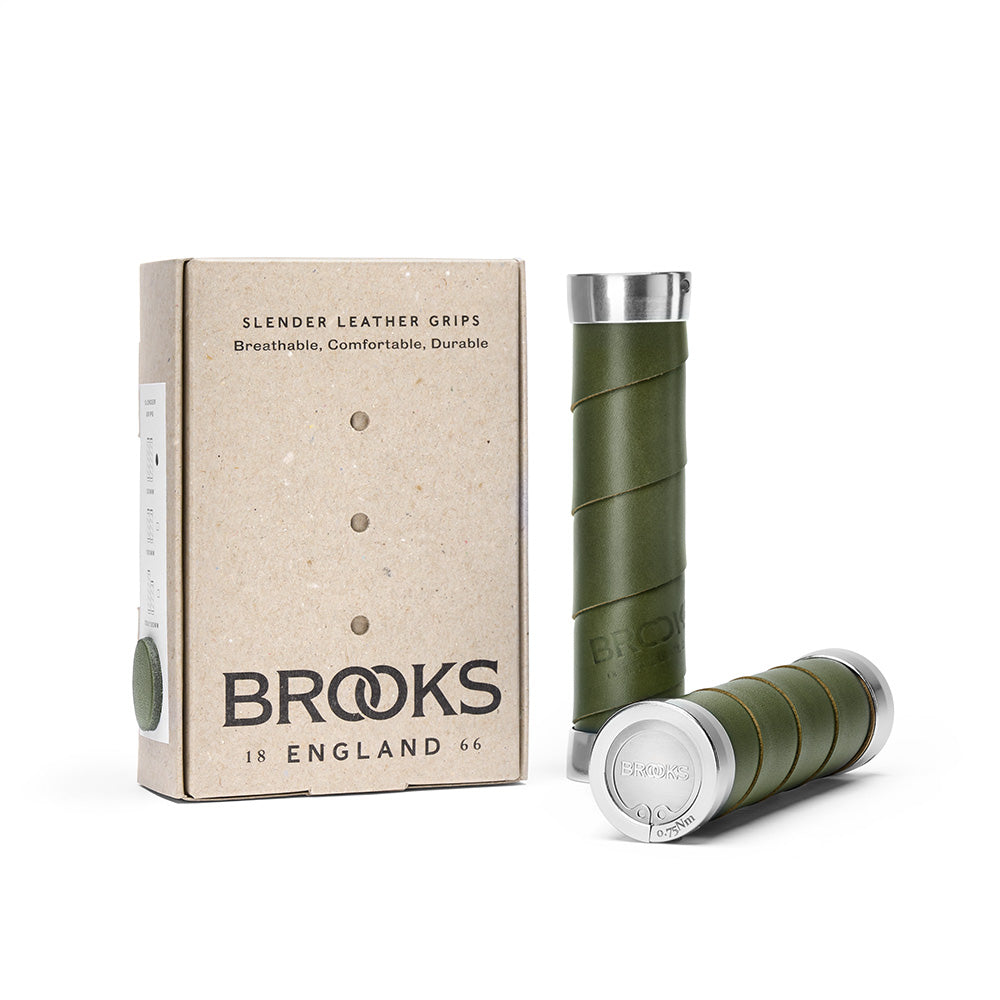 Slender Leather Grips Racing Green - Verstand - Brooks England - 4